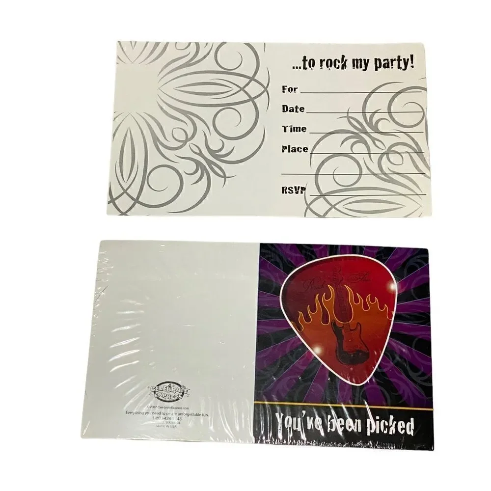 You’ve Been Picked! Rock-N-Roll Birthday Party Invites